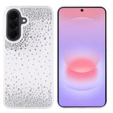 PSR Aksesuar Samsung Galaxy A57 Uyumlu Airbag Tasarımlı Damla Taşlı Şeffaf Silikon Kılıf, Şeffaf Kenarlı