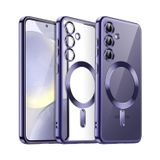 PSR Aksesuar Samsung Galaxy S Serisi Şeffaf Kılıf – Kamera Lens Tam Koruma | M-Safe Kablosuz Şarj Uyumlu | Darbeye Dayanıklı Elektrokaplamalı TPU Kapak (Mor, Galaxy S24)
