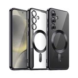 PSR Aksesuar Samsung Galaxy S Serisi Şeffaf Kılıf – Kamera Lens Tam Koruma | M-Safe Kablosuz Şarj Uyumlu | Darbeye Dayanıklı Elektrokaplamalı TPU Kapak (Onyx Siyah, Galaxy S24 Plus)