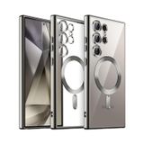 PSR Aksesuar Samsung Galaxy S Serisi Şeffaf Kılıf – Kamera Lens Tam Koruma | M-Safe Kablosuz Şarj Uyumlu | Darbeye Dayanıklı Elektrokaplamalı TPU Kapak (Titanyum Gri, Galaxy S24 Ultra)