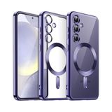 PSR Aksesuar Samsung Galaxy S Serisi Şeffaf Kılıf – Kamera Lens Tam Koruma | M-Safe Kablosuz Şarj Uyumlu | Darbeye Dayanıklı Elektrokaplamalı TPU Kapak (Titanyum Mor, Galaxy S24)