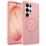PSR Aksesuar Samsung Galaxy S24 Plus ile Uyumlu Mat Arka Yüzeyli Msafe Kılıf + Ekran Koruyucu Hediyeli 2-in-1 Set (Kum Pembe, Galaxy S24 Plus)