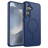 PSR Aksesuar Samsung Galaxy S24 Plus ile Uyumlu Mat Arka Yüzeyli Msafe Kılıf + Ekran Koruyucu Hediyeli 2-in-1 Set (Lacivert, Galaxy S24 Plus)