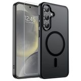 PSR Aksesuar Samsung Galaxy S24 Plus ile Uyumlu Mat Arka Yüzeyli Msafe Kılıf + Ekran Koruyucu Hediyeli 2-in-1 Set (Siyah, Galaxy S24 Plus)