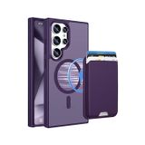 PSR Aksesuar Samsung Galaxy S26 Ultra Uyumlu M-Safe Kablosuz Şarj Destekli Mat Kılıf + MagSafe Kartlıklı Cüzdan - Tam Koruma Seti (Derin Mor, Samsung Galaxy S26 Ultra)