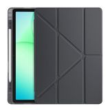 PSR Aksesuar Samsung Galaxy Tab A11 Plus Kılıf, Kalem Bölmeli, Tri-Folding Standlı Tablet Kılıfı - Jean Blue (Siyah)