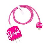 PSR Aksesuar Şarj Aleti Kılıfı & Kablo Koruyucu Set – iPhone 18W/20W Uyumlu | Adaptör Kılıfı, Kablo Düzenleyici, Şarj Ucu Koruyucu – 4'lü Set (Barbie)