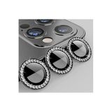 PSR aksesuar Şeffaf İçin Koyu Gri Swarovski Taşlı Kamera Lens Koruyucu iPhone 12 Pro Max ile uyumlu