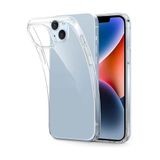 PSR aksesuar Şeffaf Renksiz Şeffaf Yumuşak İnce Esnek Silikon Telefon Kılıfı iPhone 15 Plus ile uyumlu