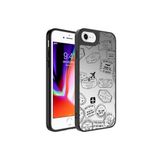 PSR aksesuar Seyahat Aynalı Desenli Kamera Korumalı Parlak Zore Mirror Kılıf-Seyahat iPhone SE 2020 ile uyumlu