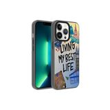 PSR aksesuar Seyahat Desenli Zore Dragon Sert Kılıf-Seyahat iPhone 13 Pro ile uyumlu