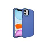 PSR aksesuar Sierra Mavi Metal Çerçeve ve Buton Tasarımlı Silikon Zore Luna Kılıf-Sierra Mavi iPhone 11 ile uyumlu