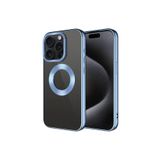 PSR aksesuar Sierra Mavi Tek Kamera Çerçeveli Logo Gösteren Zore Omega Kılıf-Sierra Mavi iPhone 15 Pro Max ile uyumlu