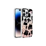 PSR aksesuar Siyah-Beyaz Mermer Desenli Zore Marbello Kılıf-Siyah-Beyaz iPhone 14 Pro ile uyumlu