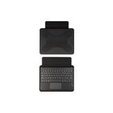 PSR aksesuar Siyah Border Keyboard 10-11" inç Universal Bluetooh Bağlantılı Standlı Klavyeli Tablet Kılıfı-Siyah Border Keyboard 10 ile uyumlu