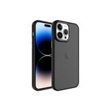 PSR aksesuar Siyah Buzlu Sert PC Zore May Kılıf-Siyah iPhone 14 Pro ile uyumlu