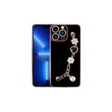 PSR aksesuar Siyah El Tutamaçlı Kamera Korumalı Zore Taka Silikon Kılıf-Siyah iPhone 13 Pro Max ile uyumlu