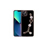 PSR aksesuar Siyah El Tutamaçlı Kamera Korumalı Zore Taka Silikon Kılıf-Siyah iPhone 14 Plus ile uyumlu