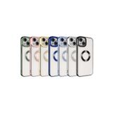 PSR aksesuar Siyah Kamera Korumalı Logo Gösteren Zore Omega Kılıf-Siyah iPhone 13 ile uyumlu