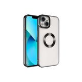 PSR aksesuar Siyah Kamera Korumalı Logo Gösteren Zore Omega Kılıf-Siyah iPhone 14 ile uyumlu