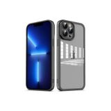 PSR aksesuar Siyah Kamera Korumalı Transparan Zore Post Kılıf-Siyah iPhone 12 Pro ile uyumlu