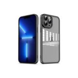 PSR aksesuar Siyah Kamera Korumalı Transparan Zore Post Kılıf-Siyah iPhone 13 Pro Max ile uyumlu