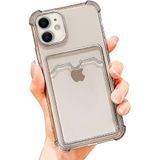 PSR aksesuar Siyah Kartlıklı Cüzdan Şeffaf Telefon Kılıfı Iphone 11 ile uyumlu