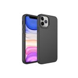 PSR aksesuar Siyah Metal Çerçeve ve Buton Tasarımlı Silikon Zore Luna Kılıf-Siyah iPhone 12 Pro Max ile uyumlu