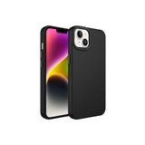 PSR aksesuar Siyah Metal Çerçeve ve Buton Tasarımlı Silikon Zore Luna Kılıf-Siyah iPhone 14 ile uyumlu