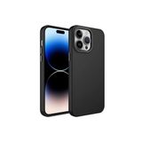 PSR aksesuar Siyah Metal Çerçeve ve Buton Tasarımlı Silikon Zore Luna Kılıf-Siyah iPhone 14 Pro ile uyumlu