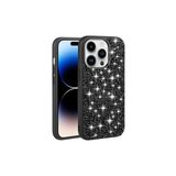 PSR aksesuar Siyah Parlak Taşlı Tasarım Zore Linea Kılıf-Siyah iPhone 14 Pro ile uyumlu