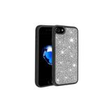 PSR aksesuar Siyah Parlak Taşlı Tasarım Zore Ston Kılıf-Siyah iPhone SE 2022 ile uyumlu