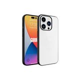 PSR aksesuar Siyah Sert PC Renkli Çerçeveli Zore Riksos Kılıf-Siyah iPhone 15 Pro ile uyumlu