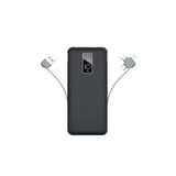 PSR aksesuar Siyah Siyah Hızlı Led Göstergeli Micro Lightning Type-C Kablolu Taşınabilir Powerbank 10000mAh Zore PW-05 ile uyumlu