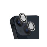 PSR aksesuar Siyah Swarovski Taşlı Kamera Koruyucu Lens iPhone 14 Plus ile uyumlu