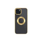 PSR aksesuar Siyah Tek Kamera Çerçeveli Logo Gösteren Zore Omega Kılıf-Siyah iPhone 15 ile uyumlu