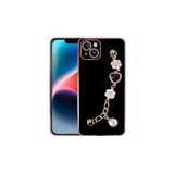 PSR aksesuar Siyah Zore El Tutamaçlı Kamera Korumalı Zore Taka Silikon Kılıf-Siyah iPhone 15 Plus ile uyumlu