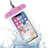 PSR Aksesuar Su Geçirmez Telefon Kılıfı - IPX8 Deniz Havuz Altı için Universal Waterproof Telefon Kılıfı | Askılı ve Dokunmatik Ekran Uyumlu (Pembe)