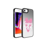 PSR aksesuar Süper Anne Aynalı Desenli Kamera Korumalı Parlak Zore Mirror Kılıf-Süper Anne iPhone SE 2020 ile uyumlu