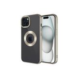 PSR aksesuar Titanyum Kamera Korumalı Logo Gösteren Zore Omega Kılıf-Titanyum iPhone 15 ile uyumlu