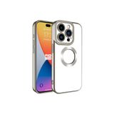 PSR aksesuar Titanyum Kamera Korumalı Logo Gösteren Zore Omega Kılıf-Titanyum iPhone 15 Pro Max ile uyumlu