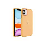 PSR aksesuar Turuncu Buzlu Sert PC May Kılıf-Turuncu Iphone 11 ile uyumlu