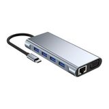 PSR Aksesuar USB-C Hub Docking Station - Macbook & Windows Uyumlu Çoklayıcı Adaptör (Gri, 11-in-1)