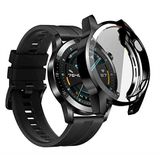 PSR Aksesuar Watch Guard 02 Ekran Koruyucu | Akıllı Saat Ekran Koruyucu | Smart Watch Kırılmaz Cam (Siyah, Huawei GT2 46mm)