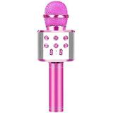 PSR Aksesuar WS-858 Bluetooth Karaoke Mikrofon – Kablosuz Hoparlör, Yankı Efektli, Gürültü Önleyici, 1800mAh Şarjlı, iOS & Android Uyumlu (Pembe)