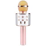 PSR Aksesuar WS-858 Bluetooth Karaoke Mikrofon – Kablosuz Hoparlör, Yankı Efektli, Gürültü Önleyici, 1800mAh Şarjlı, iOS & Android Uyumlu (Rose Gold)