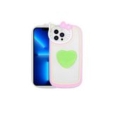 PSR aksesuar Yeşil Kedi Figürlü Transparan Pop Soketli Zore Ritmik Kılıf-Yeşil iPhone 12 Pro ile uyumlu