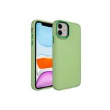 PSR aksesuar Yeşil Metal Çerçeve ve Buton Tasarımlı Silikon Zore Luna Kılıf-Yeşil iPhone 11 ile uyumlu