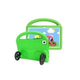 PSR aksesuar Yeşil Wheel Car Tekerlek Standlı Tablet Eva Silikon Kılıf Galaxy Tab S6 Lite P610 ile uyumlu