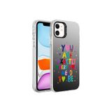 PSR aksesuar You Desenli Zore Silver Sert Kılıf-You iPhone 12 ile uyumlu